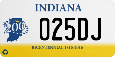 IN license plate 025DJ