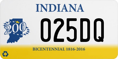 IN license plate 025DQ