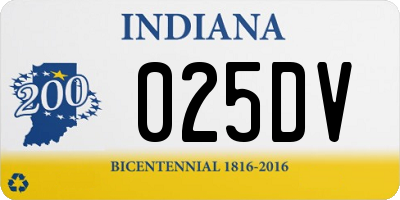 IN license plate 025DV