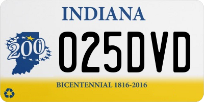 IN license plate 025DVD