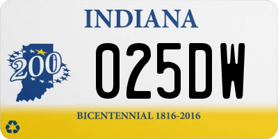 IN license plate 025DW