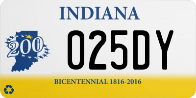 IN license plate 025DY