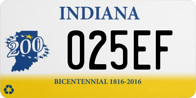 IN license plate 025EF