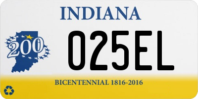 IN license plate 025EL