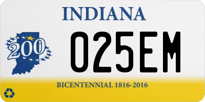 IN license plate 025EM