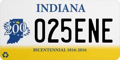 IN license plate 025ENE