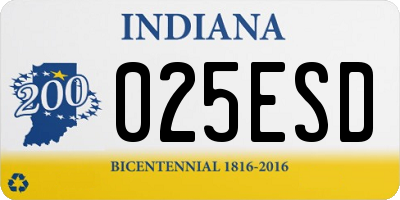IN license plate 025ESD