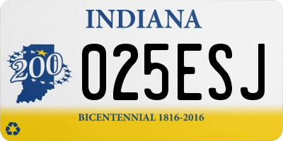 IN license plate 025ESJ