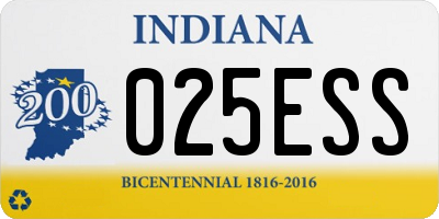 IN license plate 025ESS