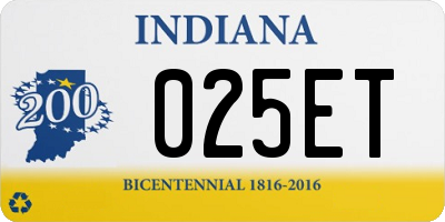 IN license plate 025ET