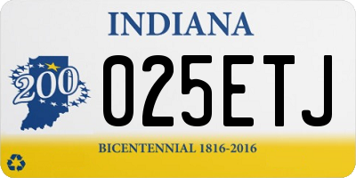 IN license plate 025ETJ