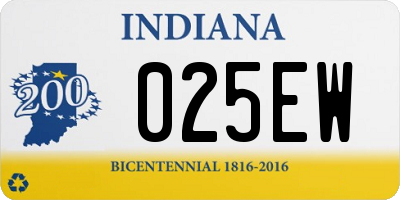 IN license plate 025EW