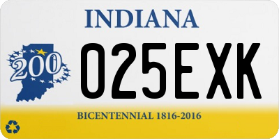 IN license plate 025EXK