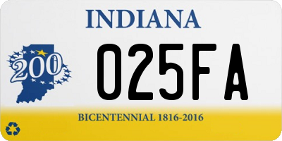 IN license plate 025FA