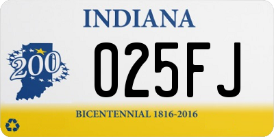 IN license plate 025FJ