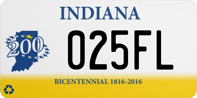 IN license plate 025FL