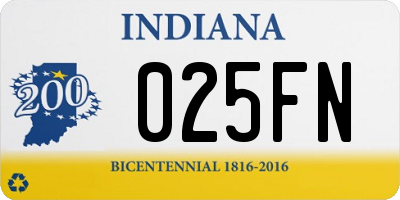 IN license plate 025FN