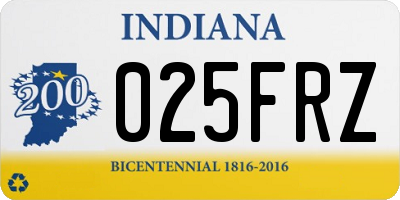 IN license plate 025FRZ