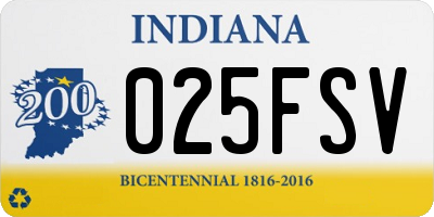 IN license plate 025FSV