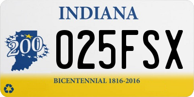 IN license plate 025FSX