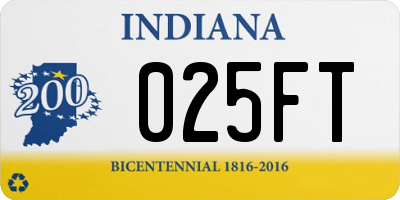 IN license plate 025FT