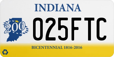 IN license plate 025FTC