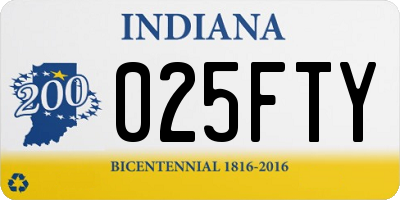 IN license plate 025FTY