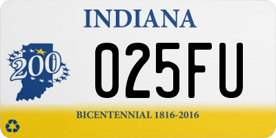 IN license plate 025FU