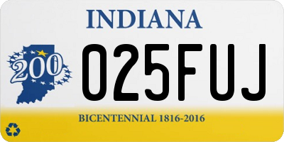 IN license plate 025FUJ