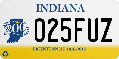 IN license plate 025FUZ
