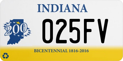 IN license plate 025FV