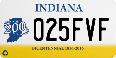 IN license plate 025FVF