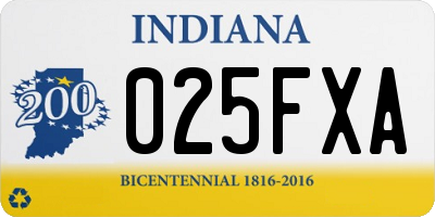 IN license plate 025FXA