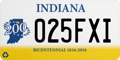 IN license plate 025FXI