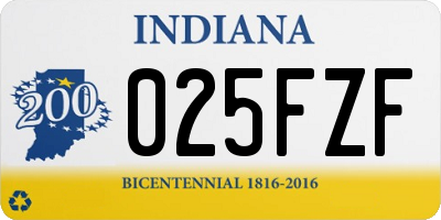 IN license plate 025FZF