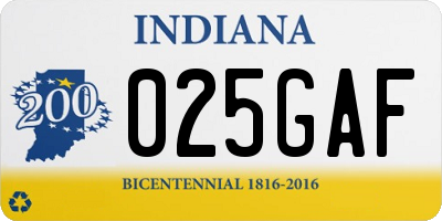 IN license plate 025GAF