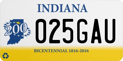 IN license plate 025GAU