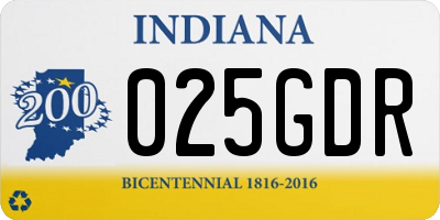 IN license plate 025GDR