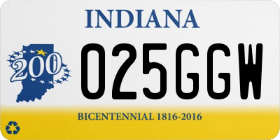 IN license plate 025GGW