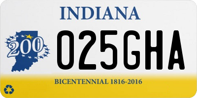 IN license plate 025GHA