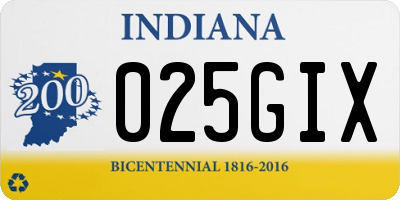 IN license plate 025GIX