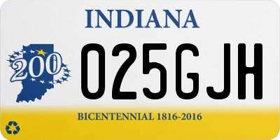 IN license plate 025GJH