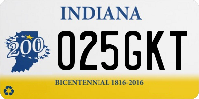IN license plate 025GKT