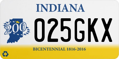 IN license plate 025GKX
