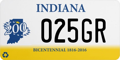 IN license plate 025GR