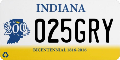 IN license plate 025GRY