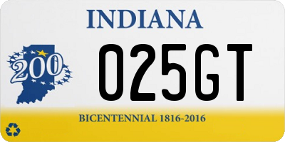 IN license plate 025GT