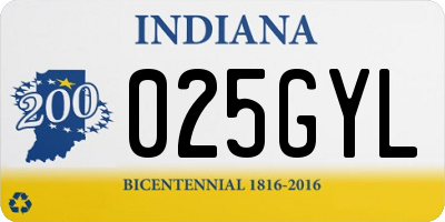 IN license plate 025GYL