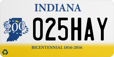 IN license plate 025HAY