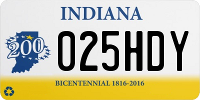 IN license plate 025HDY